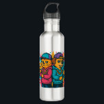 Cool Cat & Dog Rap Duo Edelstahlflasche<br><div class="desc">Cool Cat & Dog Rap Duo</div>