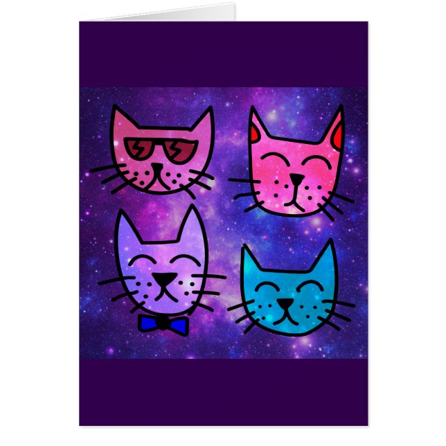Cool Cat face sur un Arrière - plan spatial (Devant)