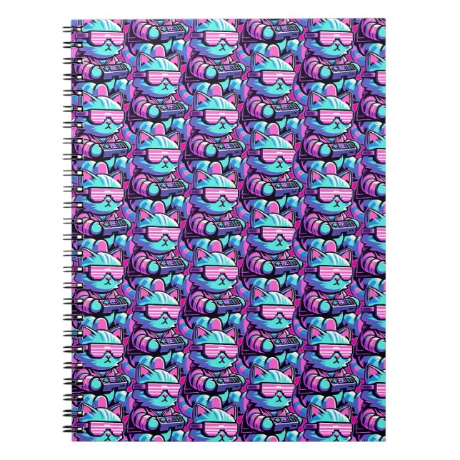 Cool Cat Gamer Notizblock (Vorderseite)