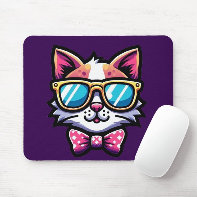 Cool Cat Mouse Pad – Fun & Stylish Desk Accessory Mousepad (Mit Mouse)
