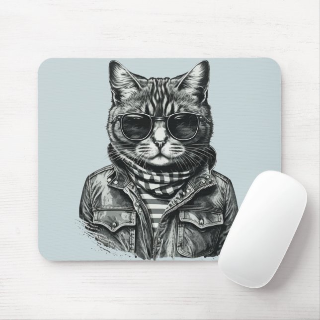 Cool Cat Mouse Pad Mousepad (Mit Mouse)