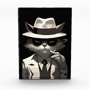 Cool Cat Noir: Eleganter und geheimnisvoller Kater Fotoblock