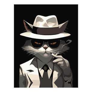 Cool Cat Noir: Eleganter und geheimnisvoller Kater Fotodruck