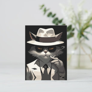 Cool Cat Noir: Eleganter und geheimnisvoller Kater Postkarte