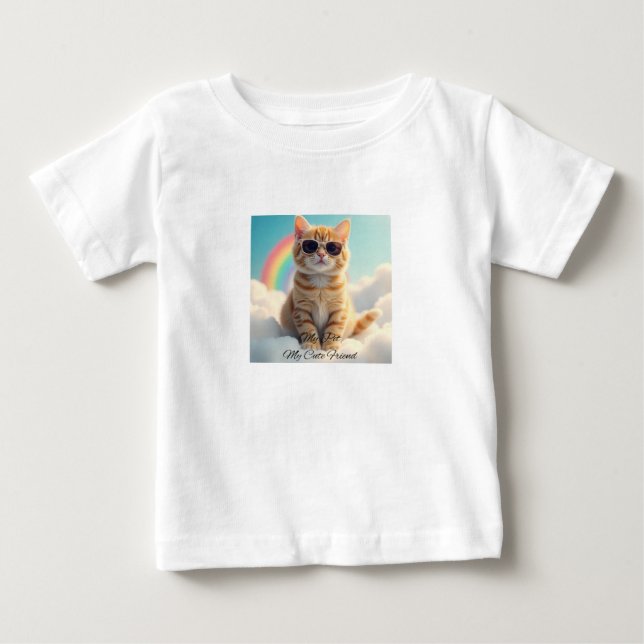 Cool Cat on a Cloud Design  Baby T-shirt (Vorderseite)