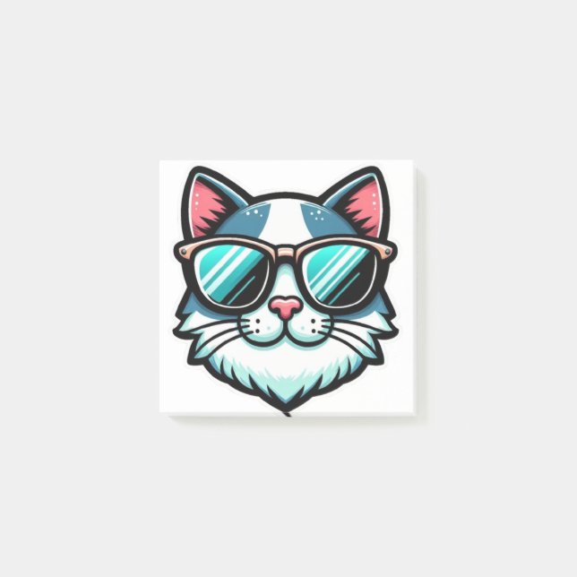 Cool Cat Post-it® Notes – Blocs-notes mémo félins  (Devant)