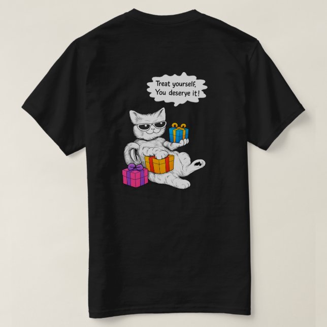 Cool Cat Self-Care Vibes T-Shirt (Design Rückseite)