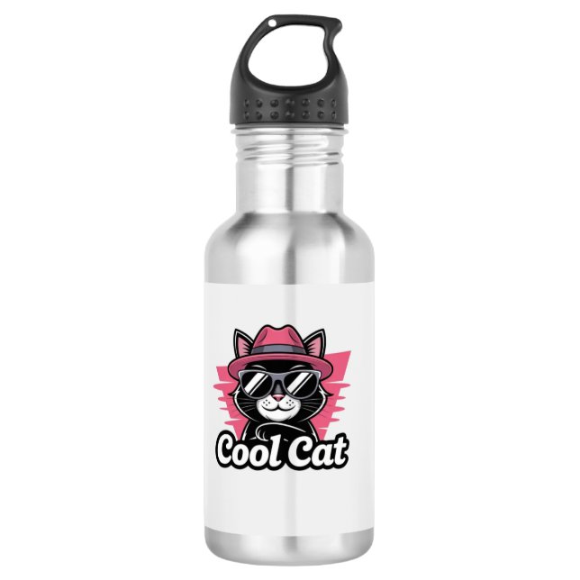 Cool Cat Swagger Edelstahlflasche (Vorderseite)