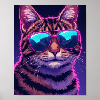 COOL CAT trägt Sonnenbrille Glanzposter Poster