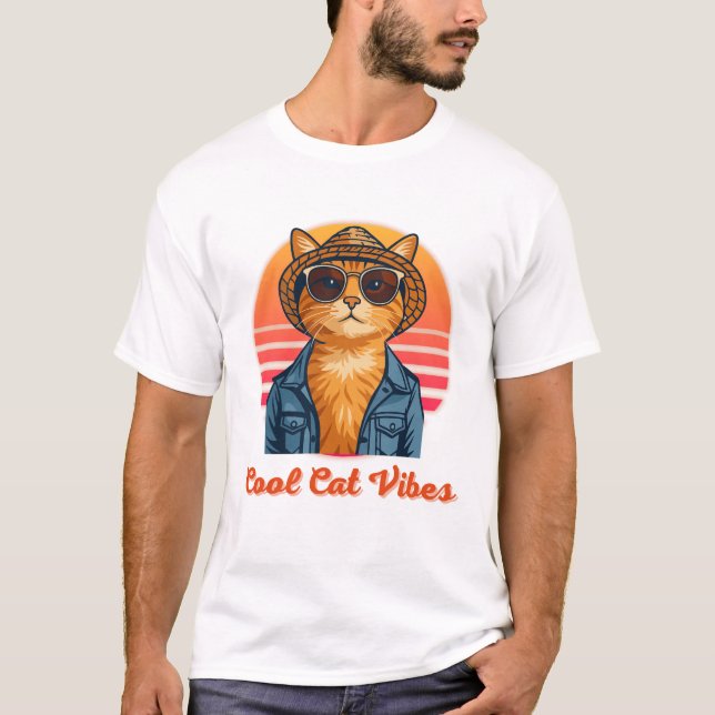 Cool Cat Vibes 🌴 😎 T-Shirt (Vorderseite)