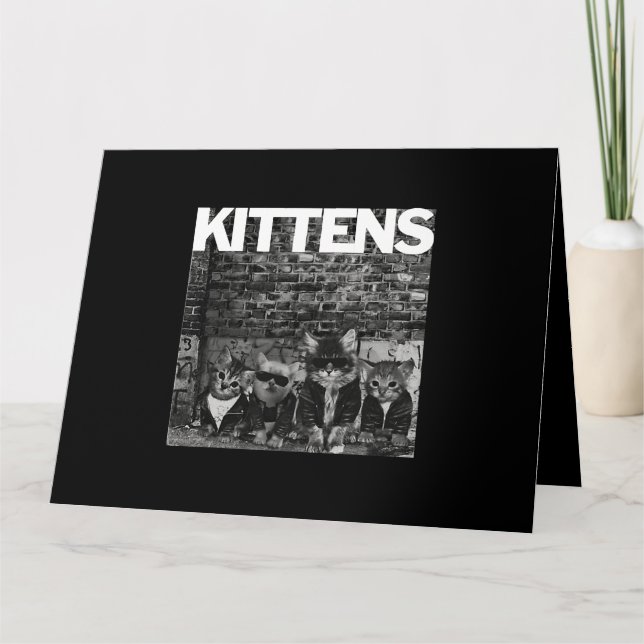 Cool Cats Kittens Meow Punk Rock Band Funny Cat Lo Karte (Vorderseite)
