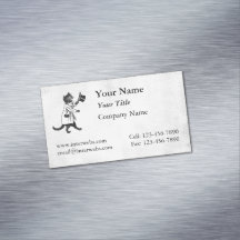 Cool Chat Faux Canvas Carte de visite magnétique p