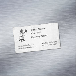 Cool Chat Faux Canvas Carte de visite magnétique p