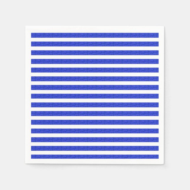 Cool Chic Blue Geometric Stripes Serviette (Vorderseite)