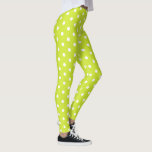 Cool Chic Retro Mode Green Polka Dots Muster Leggings<br><div class="desc">Benutzerisch, rückseitig, cool, niedlich, chic, stilvoll, trendig, atemberaubend, handgenäht, weiße Polka-Punkte auf hellgrünen Mustern Frauen voll-Längen-Trainingssport Yoga-Fitnessraum mit Leggings-Hosen, der sich für Ihren Körper ausdehnt, Umarmungen an allen richtigen Stellen, schnappt sich nach dem Waschen zurück und verliert bei wiederholtem Verschleiß nicht ihre Form. Macht ein großartiges Geschenk für Ihre Liebsten,...</div>