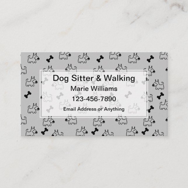 Cool Chien Sitter Et Chien Marcher Cartes de visit (Devant)