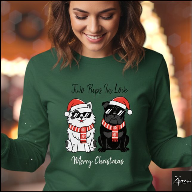 Cool Christmas Dogs Santa Hat Scarf Tri-Blend Shirt (Von Creator hochgeladen)