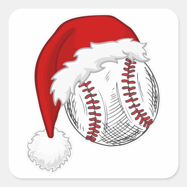 Cool Christmas Shirt Baseball/Softball fan Quadratischer Aufkleber (Vorderseite)