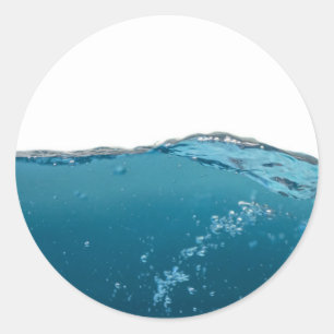 Cool Clear Blue Wave Runder Aufkleber