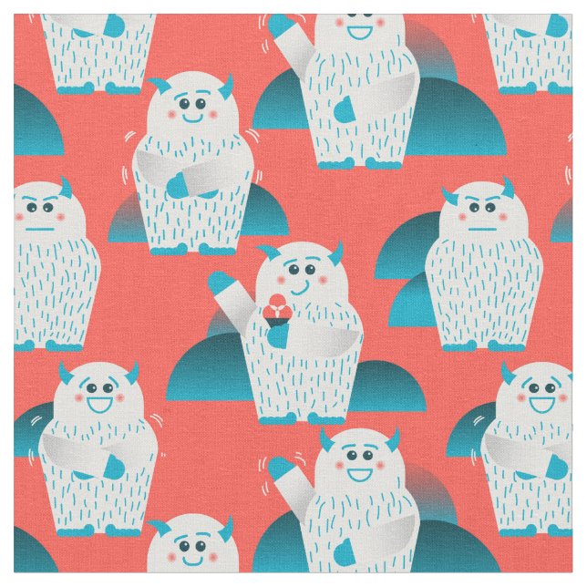 Cool Cold Yeti Stoff (Nahaufnahme)