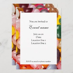 Cool coloré doux Jelly Bean Candy Invitation