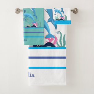 Cool coloré I Love Dolphins Nom Monogramme