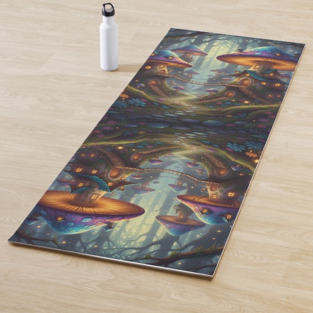 Cool Colorful Mushroom Houses Yogamatte (Beispiel)