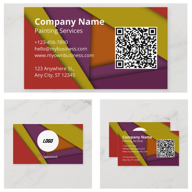 Cool Colorful Painter QR-Logo Visitenkarte (Cool Colorful Painter QR Code Logo Business Card
)