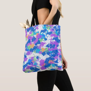 Cool Colors Abstract Splatter Paint Tasche