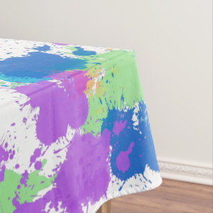 Cool Colors Abstract Splatter Paint Tischdecke