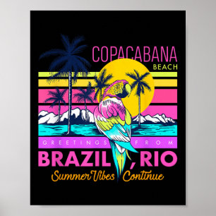 Cool Copacabana Beach Brasilien Rio Summer Vibes G Poster