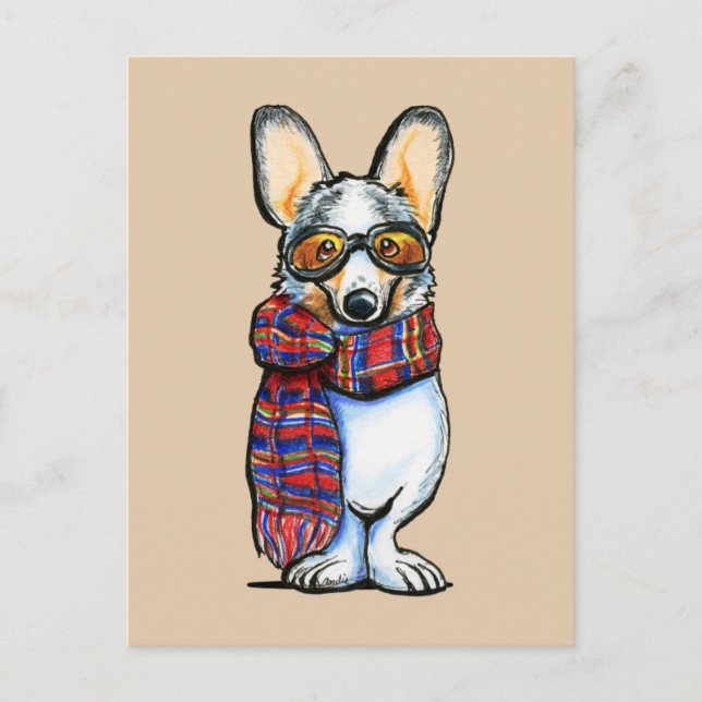 Cool Corgi Postkarte (Vorderseite)