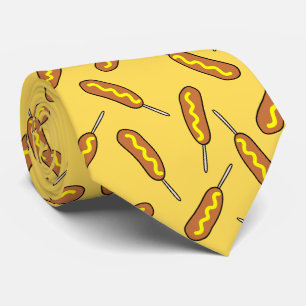 cool corndog carrelé motif cravate alimentaire
