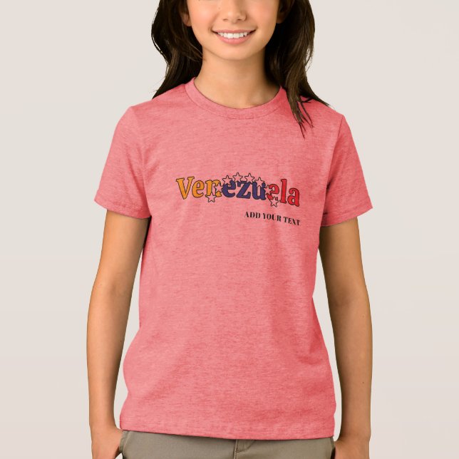 cool country flag customize kid's Venezuelan rose Tri-Blend Shirt (Vorderseite)