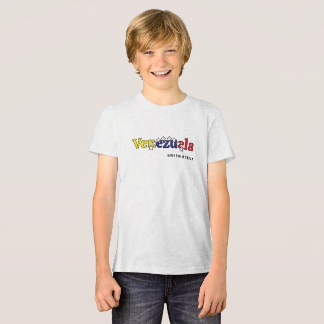 cool country flag customize kid's Venezuelan  Tri-Blend Shirt (Vorderseite voll)