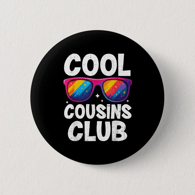 Cool Cousins Club Family Matching Funny Cousin Squ Button (Vorderseite)