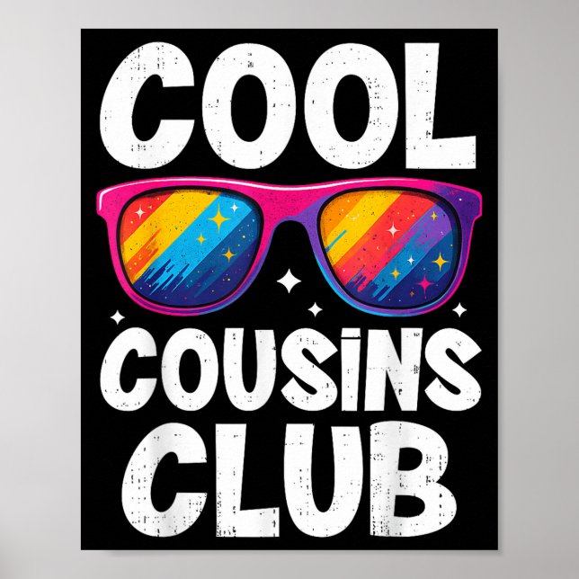 Cool Cousins Club Family Matching Funny Cousin Squ Poster (Vorne)
