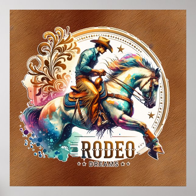 Cool Cowboy Rodeo Träume Poster (Vorne)