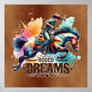 Cool Cowboy Rodeo Träume Poster