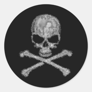 Cool crâne noir et croix autocollants