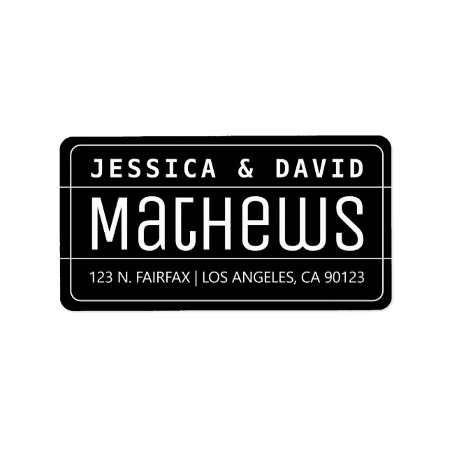 Cool Créatif à l'air noir et blanc Étiquette (Devant)