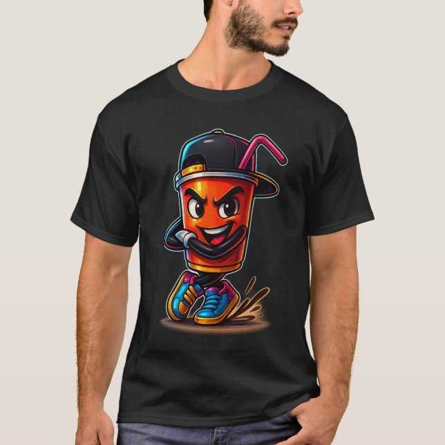 Cool Cup Swag T-Shirt – Street Style Juice Cartoon (Vorderseite)