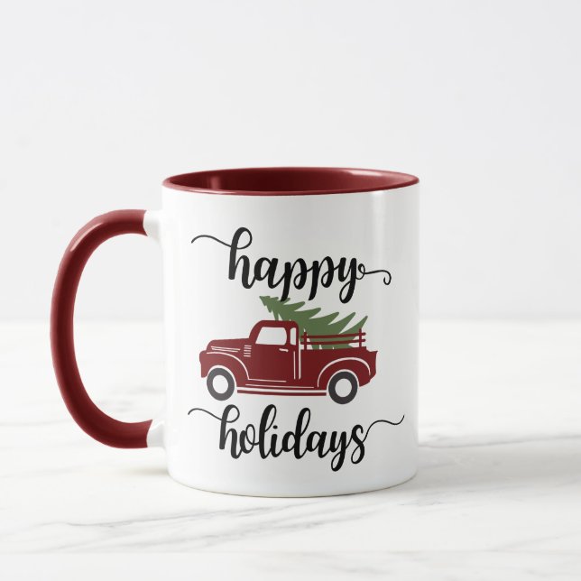Cool Custom Christmas Tree On Red Truck Coffee Tasse (Links)