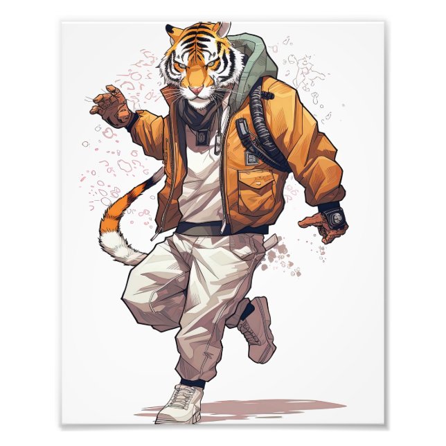 Cool Cyberpunk Tiger Fotodruck (Vorne)