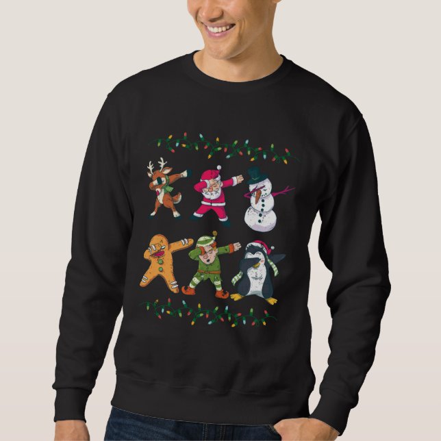 Cool Dabbing Festive Designs X Mas Sweatshirt (Vorderseite)