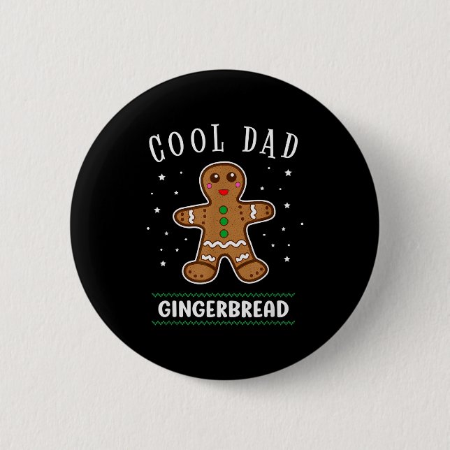 Cool Dad Gingerbread Man Cookie Family Christmas P Button (Vorderseite)