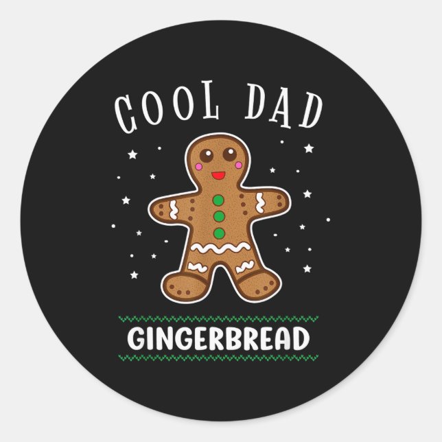 Cool Dad Gingerbread Man Cookie Family Christmas P Runder Aufkleber (Vorderseite)