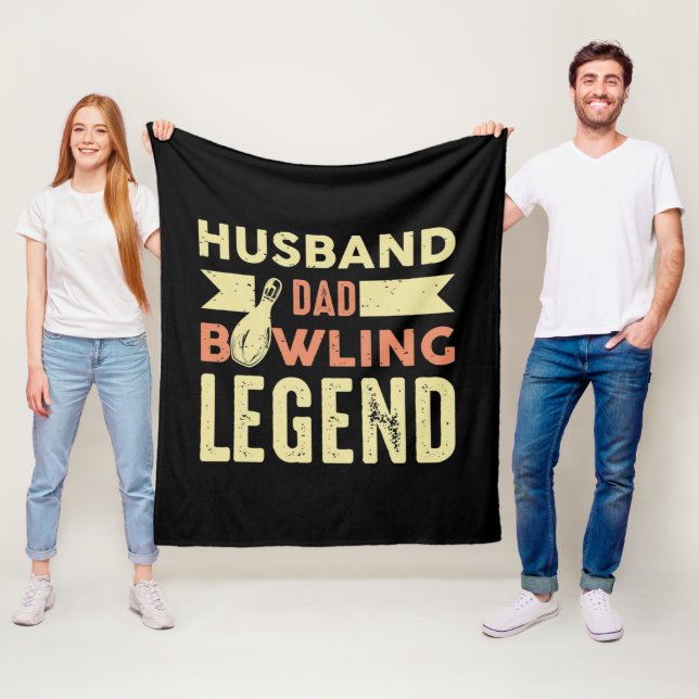 Cool Dad Husband Bowling Legend  Fleecedecke (Beispiel)