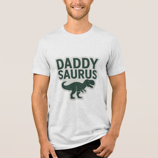 Coôl Daddysaurus Funny Father's Day Sticker Tri-Blend Shirt (Vorderseite)