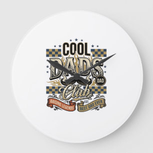 Cool Dads Club Vintage Gravur Dad Shirt Design_ Große Wanduhr